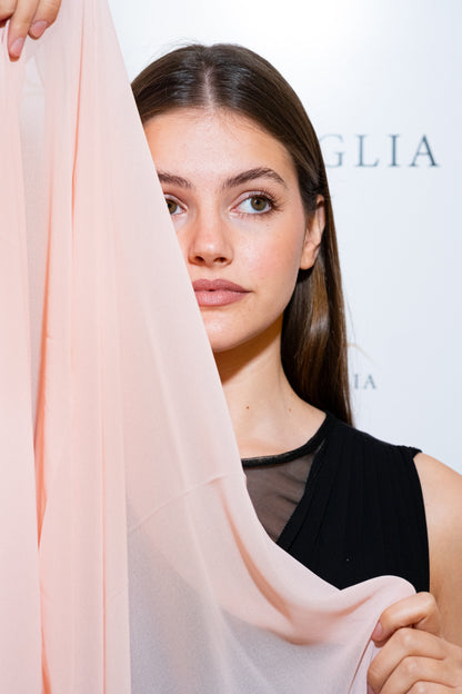 STOLA CHIFFON ROSA PESCA