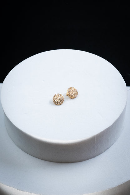 SET ORECCHINI BOTTONI CRISTALLI ORO