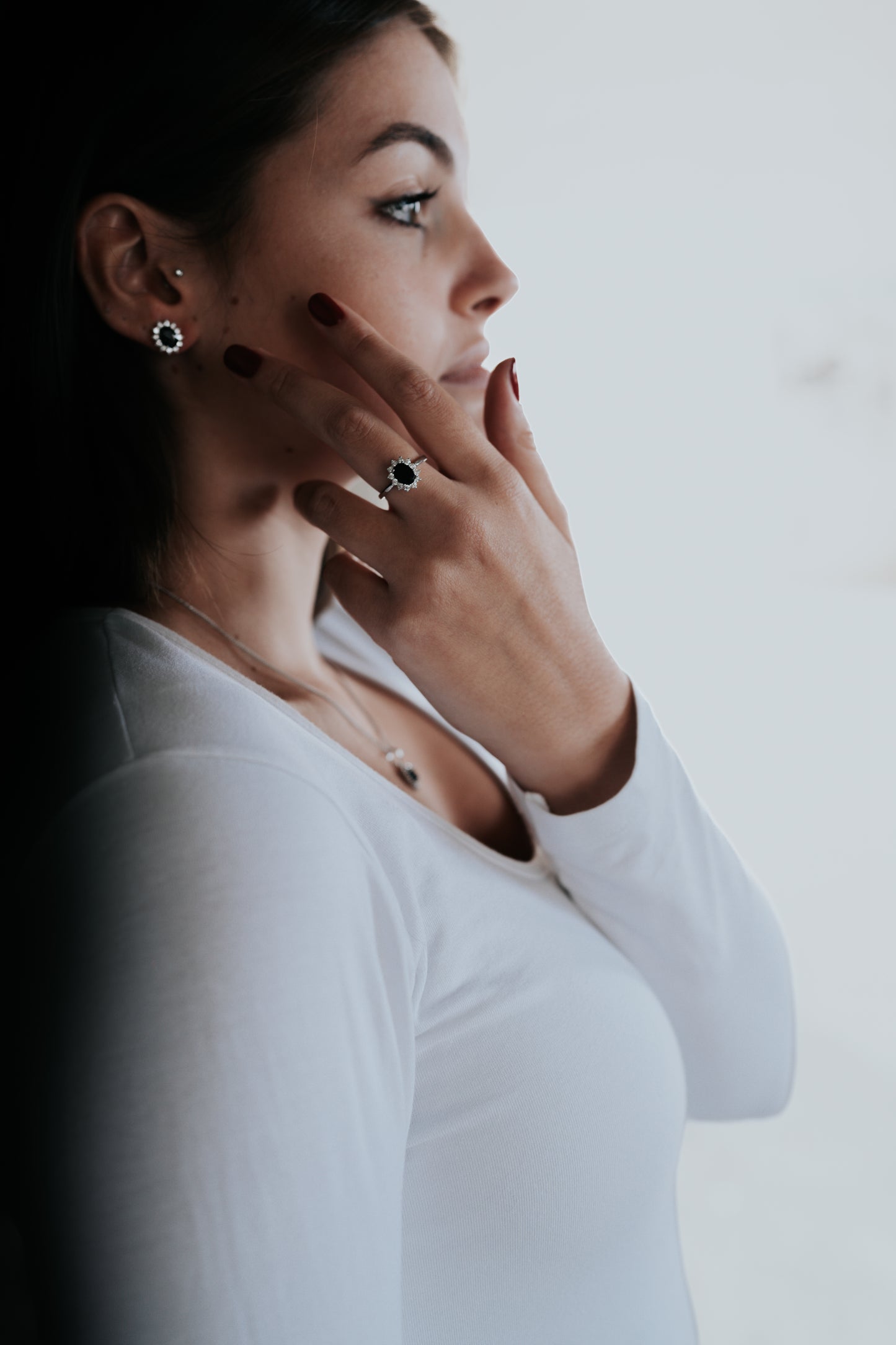 Completo "Kate" 4 pezzi: Argento e Nero