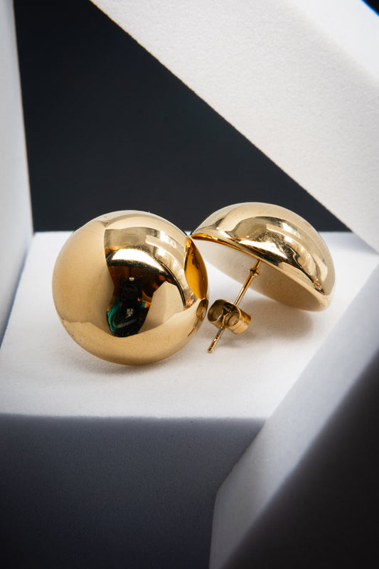 ORECCHINI BOTTONE ORO 2 CM