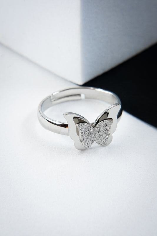 ANELLO FARFALLA 3D ARGENTO