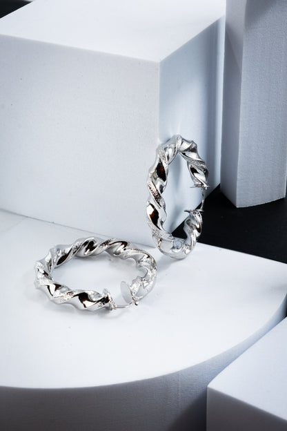 CERCHI TORCHON ARGENTO 50 mm