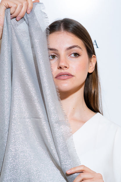 STOLA VISCOSA LUREX ARGENTO SCURO