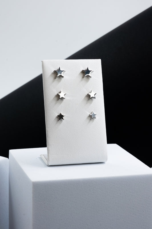 SET ORECCHINI STELLE ARGENTO