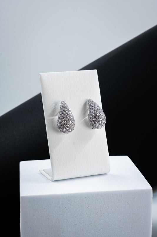 ORECCHINI GOCCIA CRISTALLI ARGENTO 2 CM