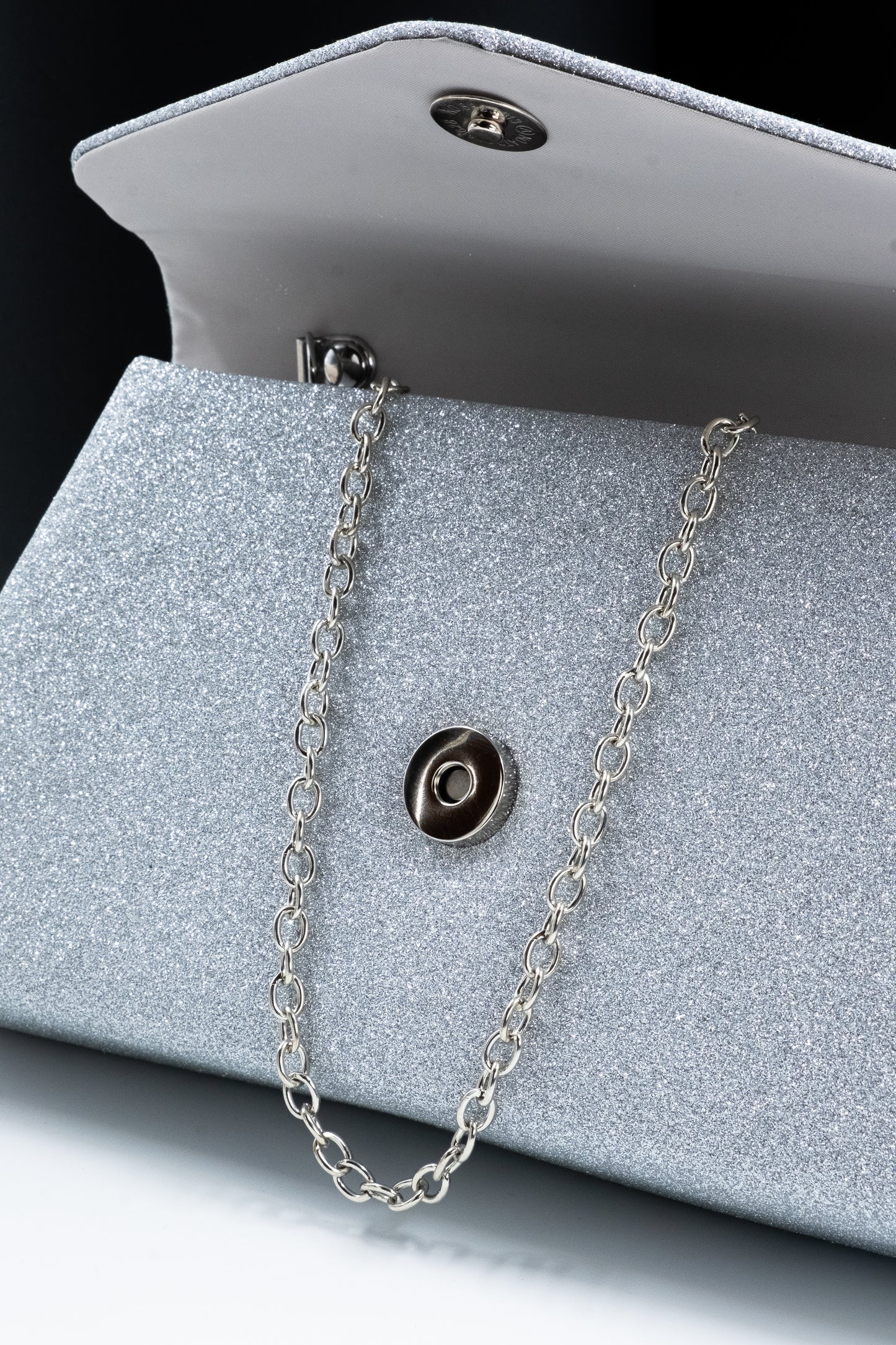 POCHETTE GLITTER ARGENTO