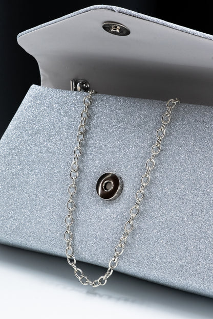 POCHETTE GLITTER ARGENTO