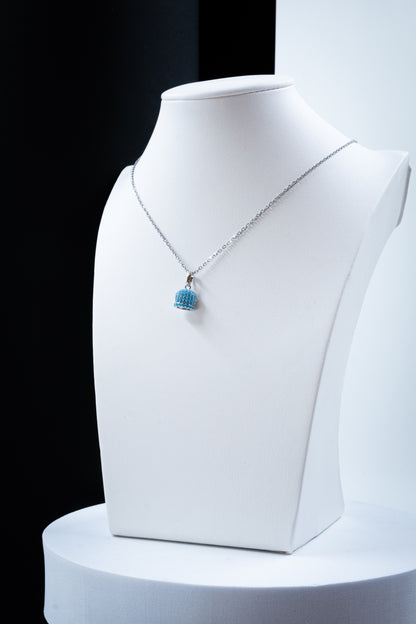 COLLANA CAMPANELLA ARGENTO & AZZURRO