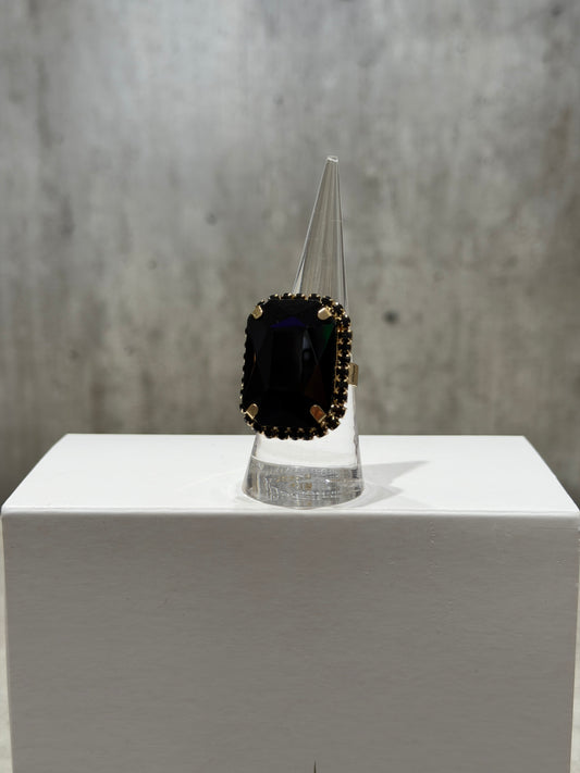 ANELLO RETTANGOLARE FASHION NERO
