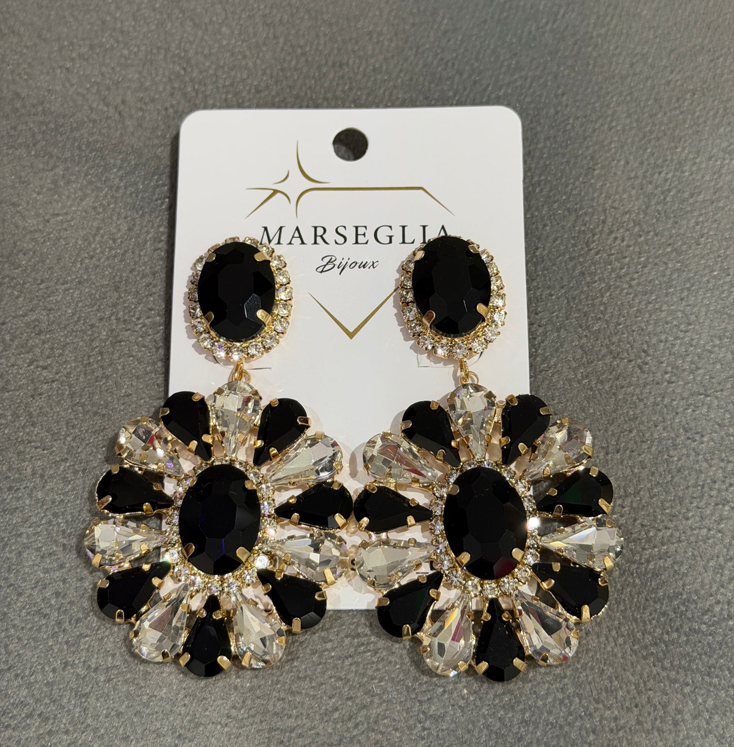 ORECCHINI CLIP FASHION NERO & BIANCO