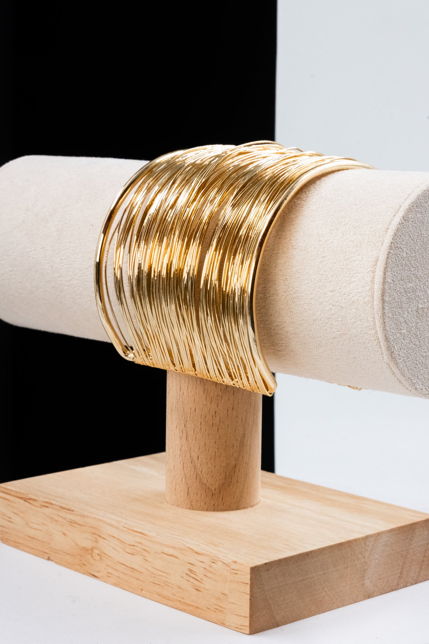 BRACCIALE RIGIDO MULTIFILO 5 CM ORO