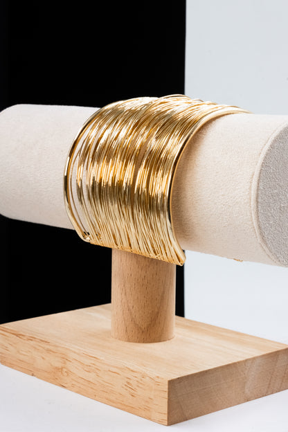 BRACCIALE RIGIDO MULTIFILO 5 CM ORO