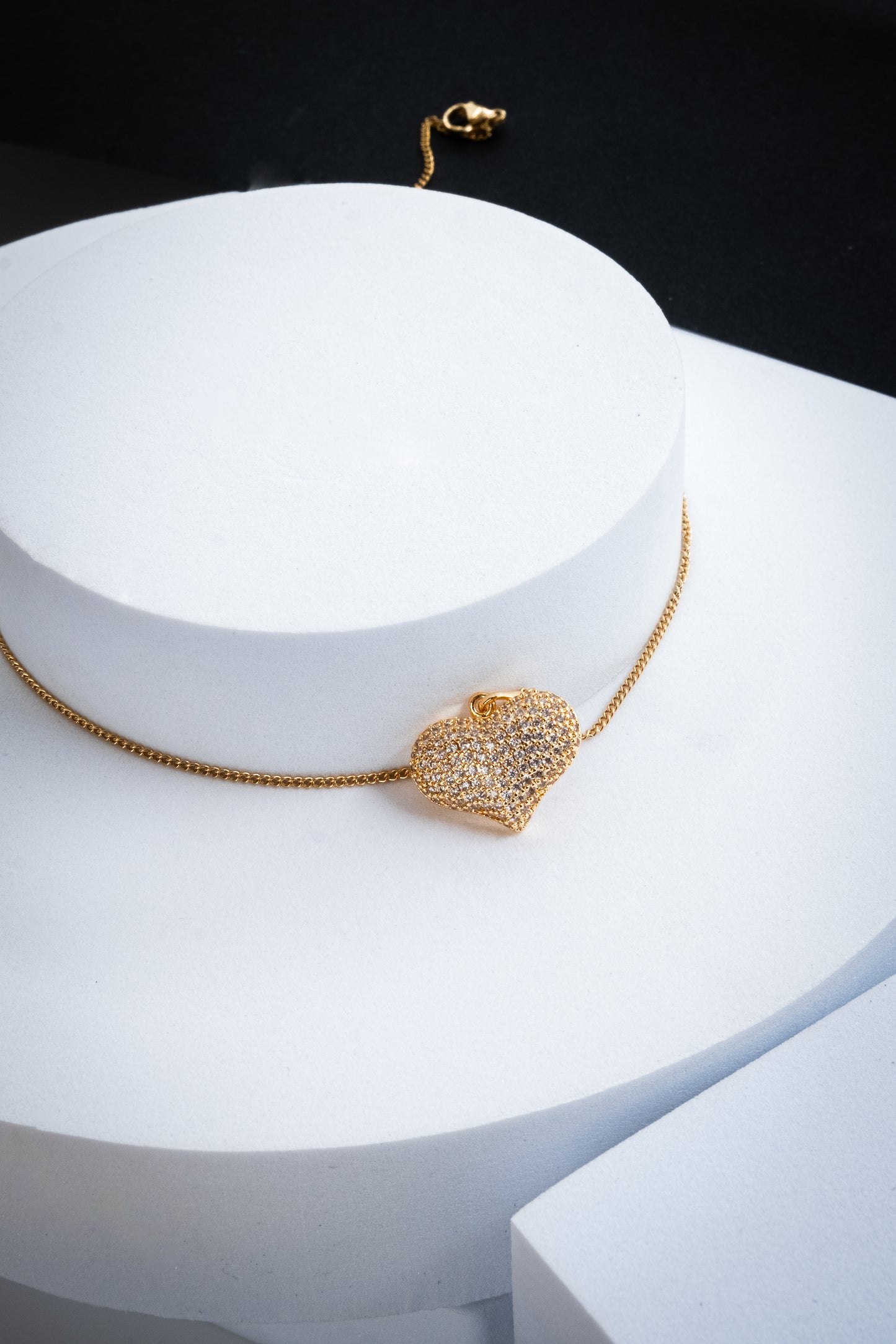 COLLANA CUORE CRISTALLI ORO