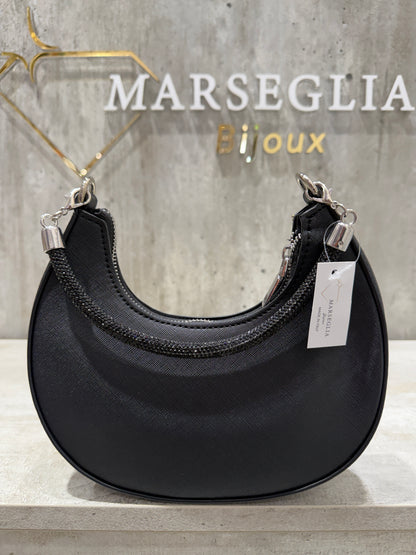 POCHETTE GLITTER NERA