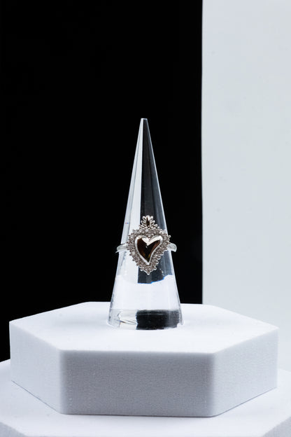 ANELLO CUORE SACRO ARGENTO