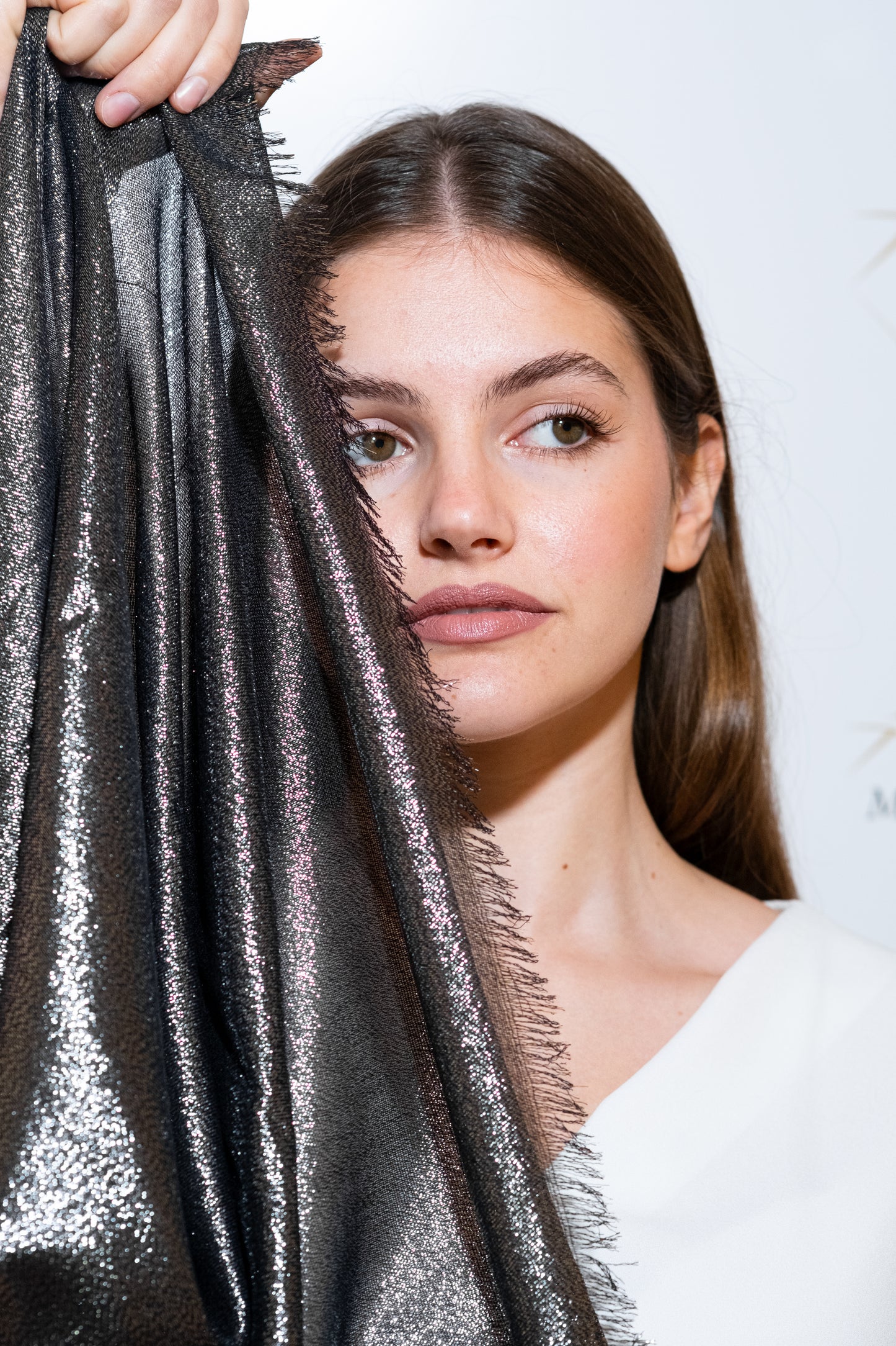 STOLA VISCOSA LUREX NERA & ARGENTO