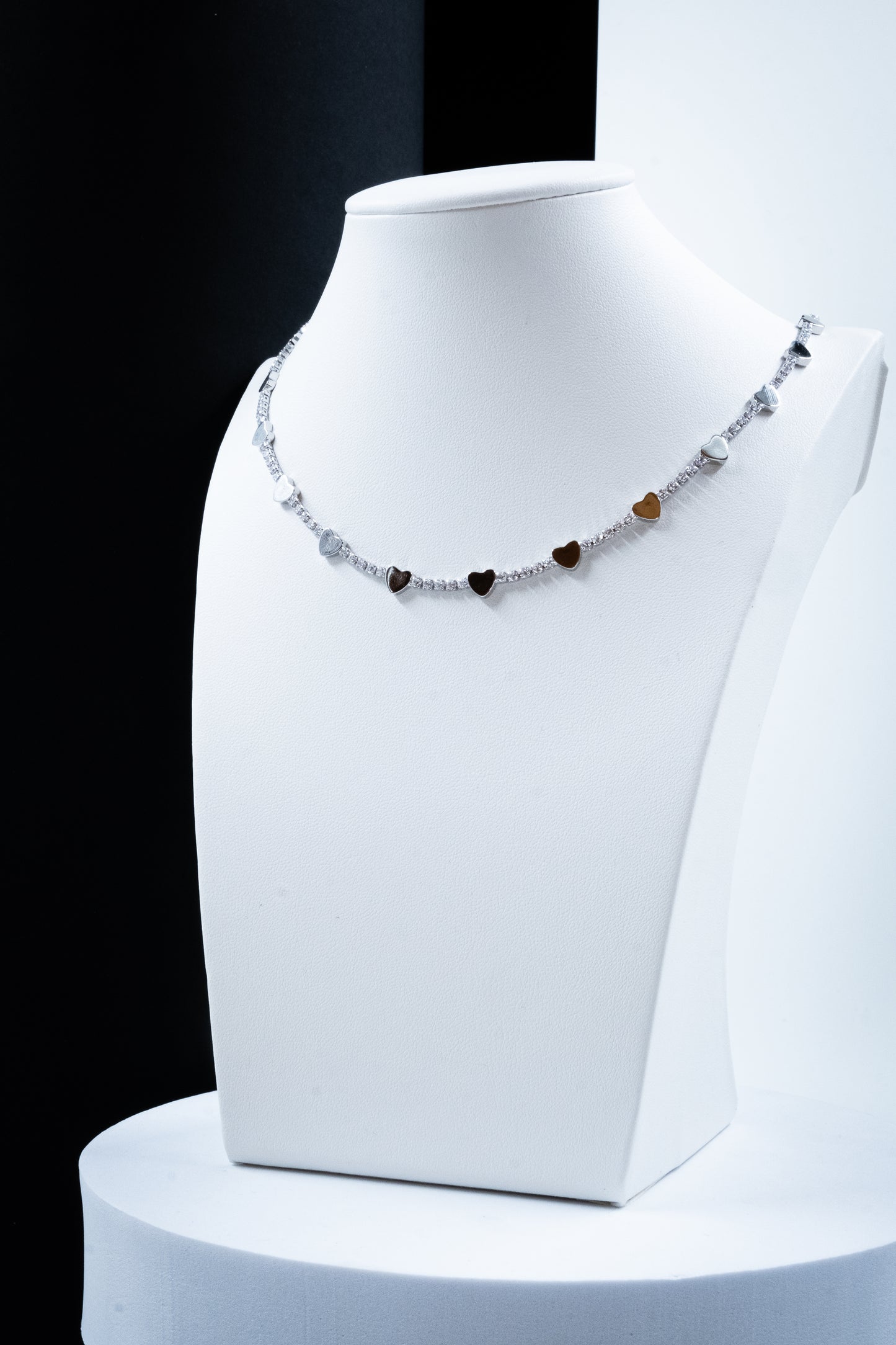 COLLANA TENNIS & CUORI ARGENTO