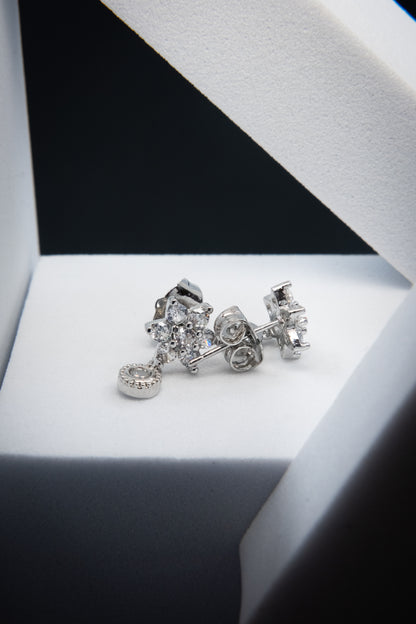 ORECCHINI FIORELLINO CON PENDENTE ARGENTO