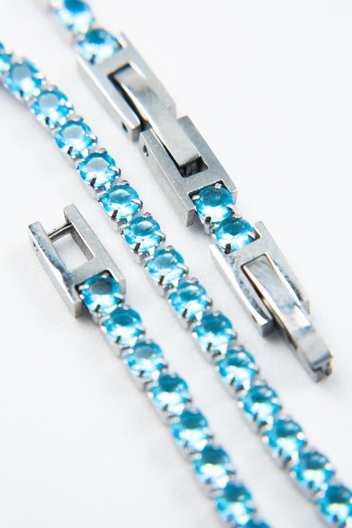 BRACCIALE TENNIS ARGENTO & AZZURRO