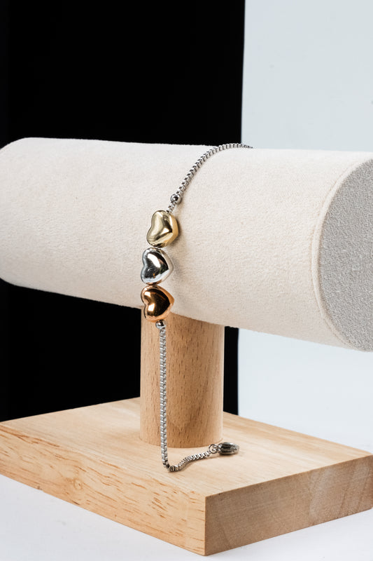 BRACCIALE 3 CUORI MULTICOLOR