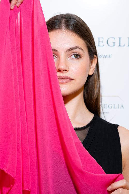 STOLA CHIFFON FUCSIA