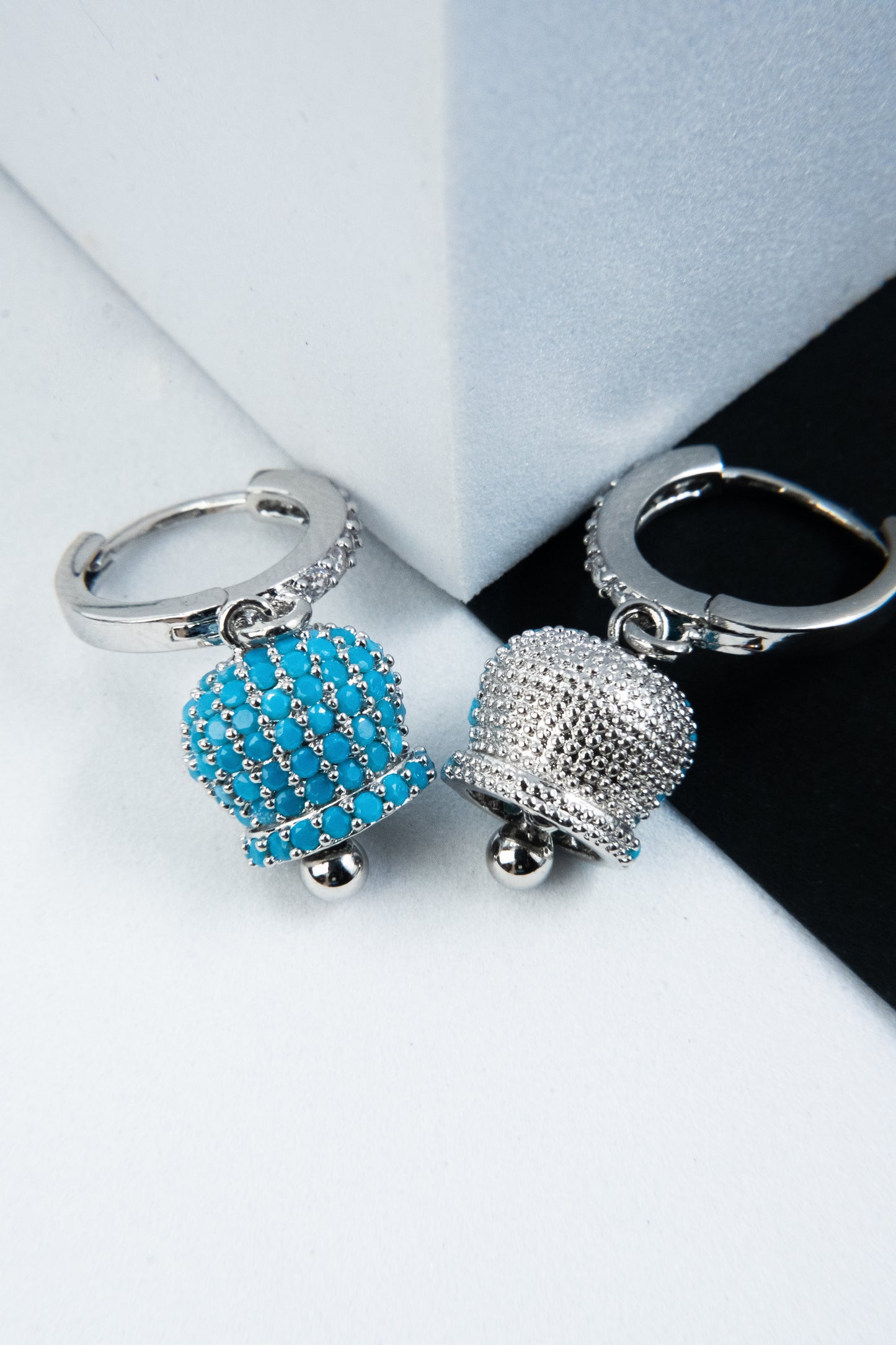 ORECCHINI CAMPANELLA ARGENTO & AZZURRO