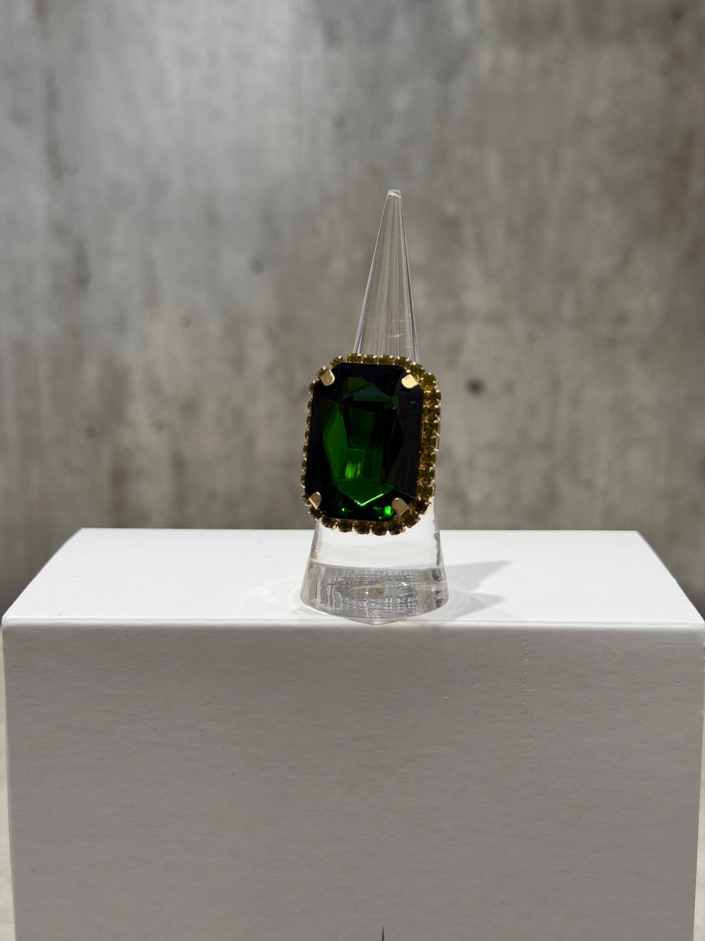 ANELLO RETTANGOLARE FASHION VERDE MEDIO