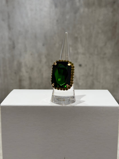 ANELLO RETTANGOLARE FASHION VERDE MEDIO