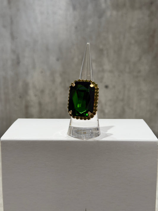 ANELLO RETTANGOLARE FASHION VERDE MEDIO
