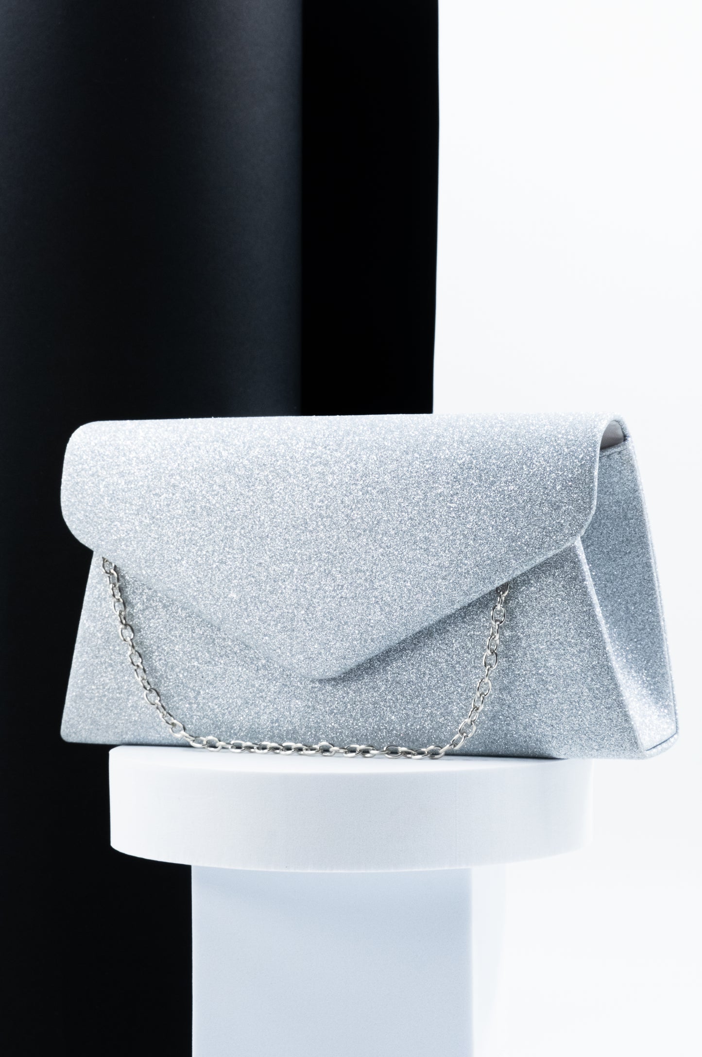 POCHETTE GLITTER ARGENTO