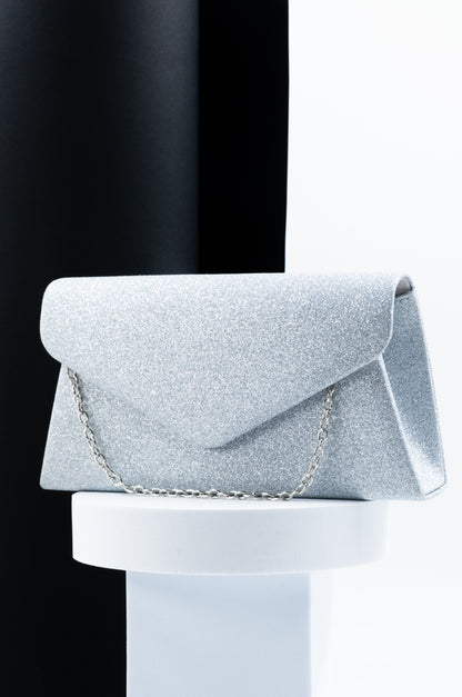 POCHETTE GLITTER ARGENTO