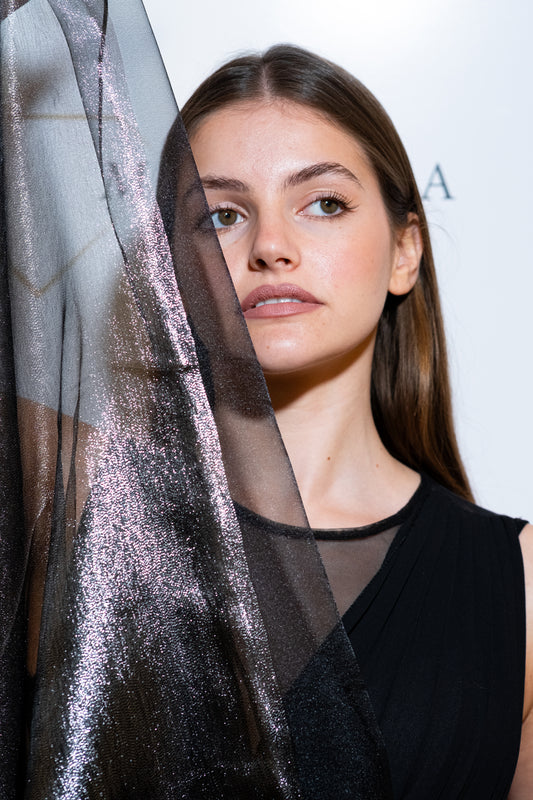 STOLA ORGANZA LUREX NERA & ARGENTO