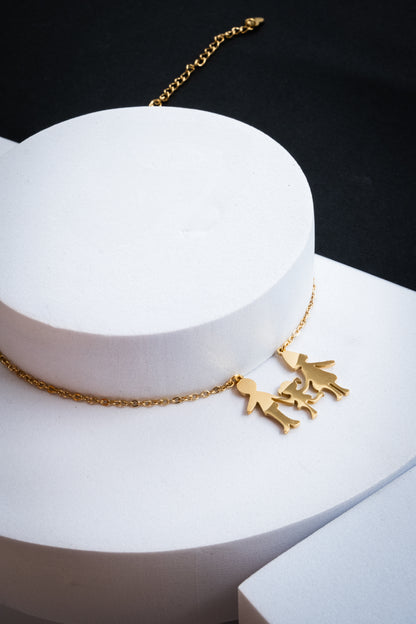 COLLANA MAMMA,PAPÀ & FIGLIA ORO