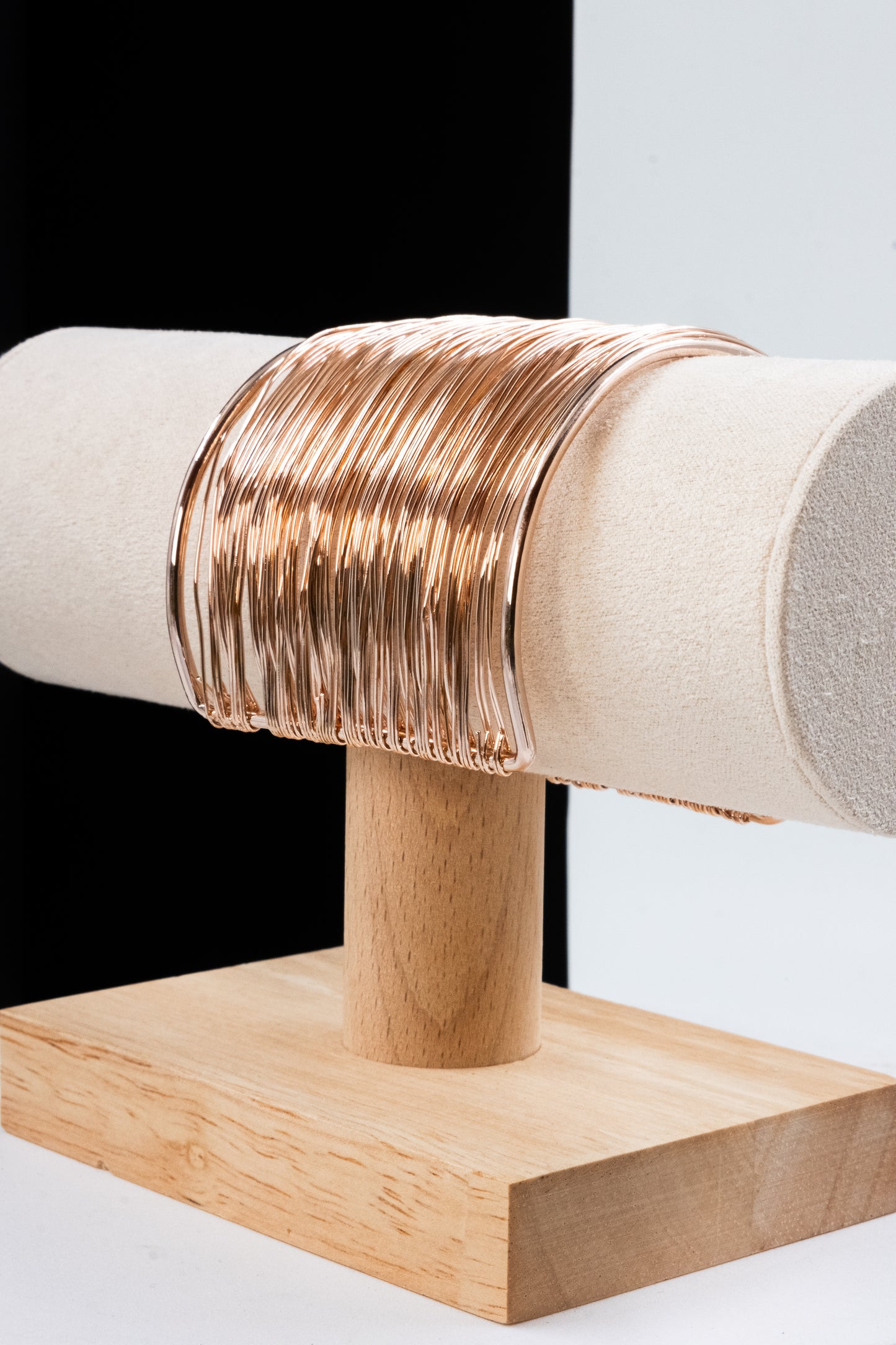 BRACCIALE RIGIDO MULTIFILO 5 CM ORO ROSA