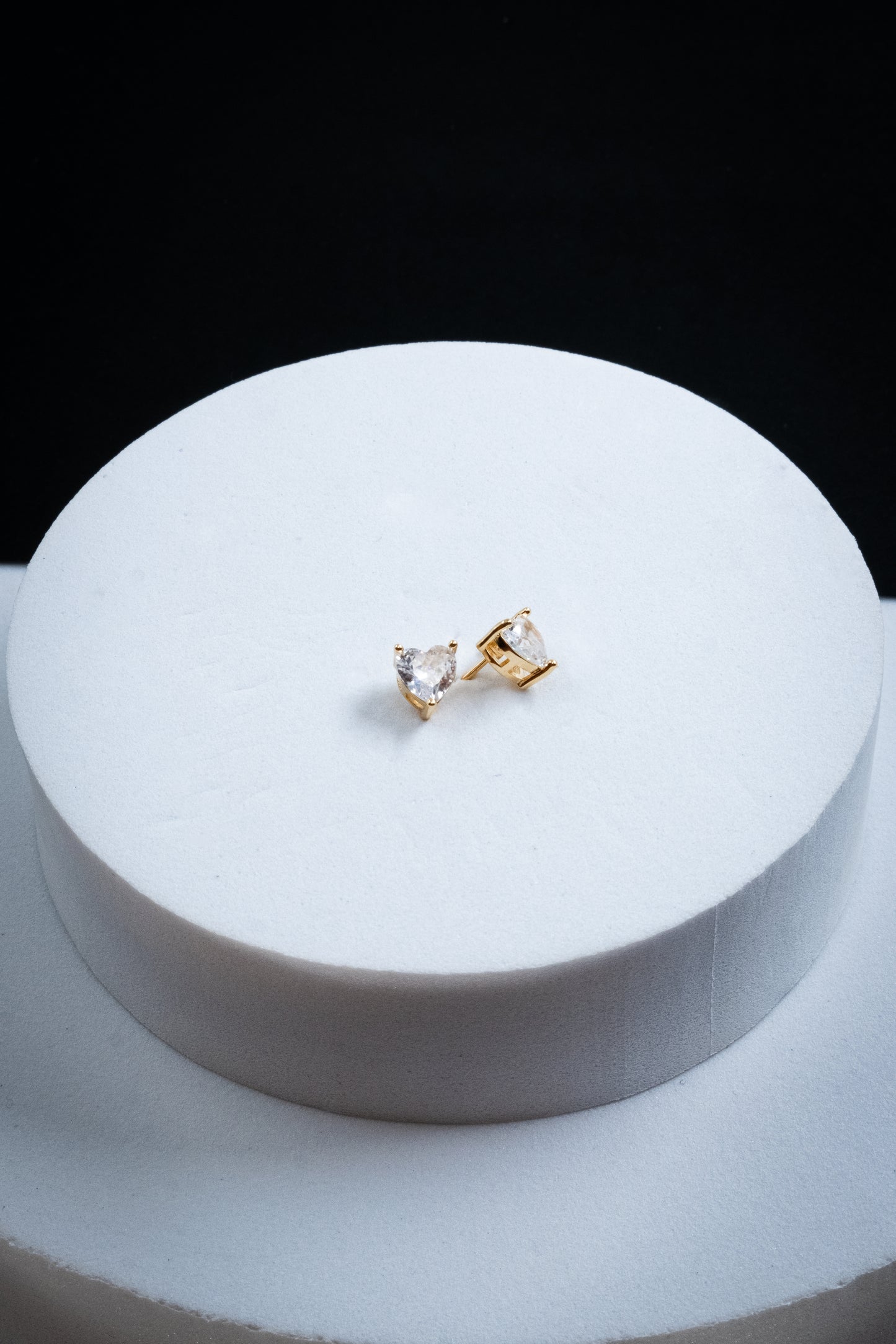 SET ORECCHINI CUORI ORO PUNTI LUCE