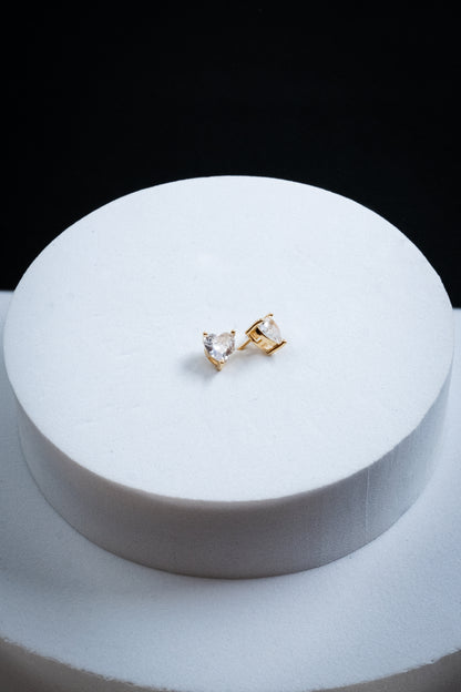 SET ORECCHINI CUORI ORO PUNTI LUCE