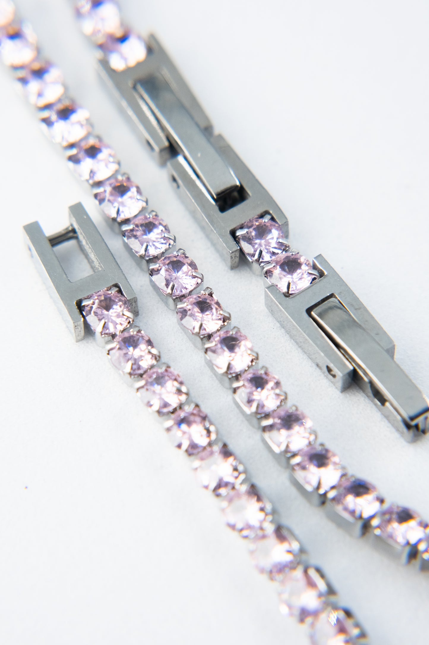 BRACCIALE TENNIS ARGENTO & ROSA