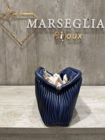 CLUTCH PLISSE BLU