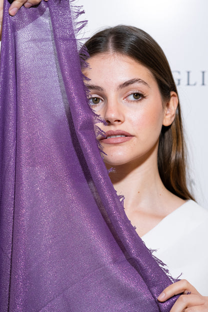 STOLA VISCOSA LUREX VIOLA & ARGENTO