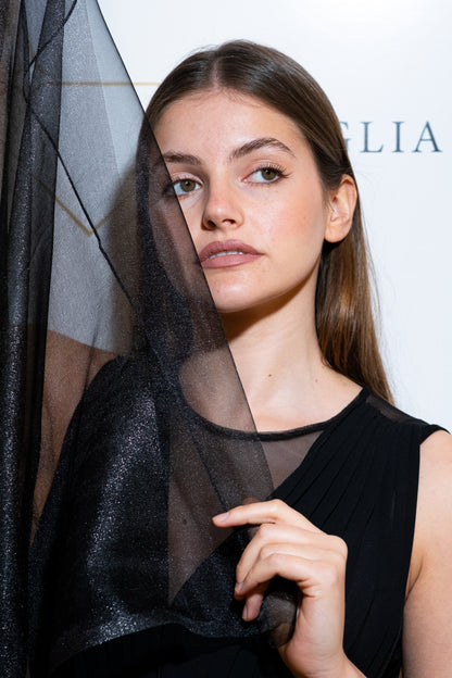 STOLA ORGANZA LUREX NERA