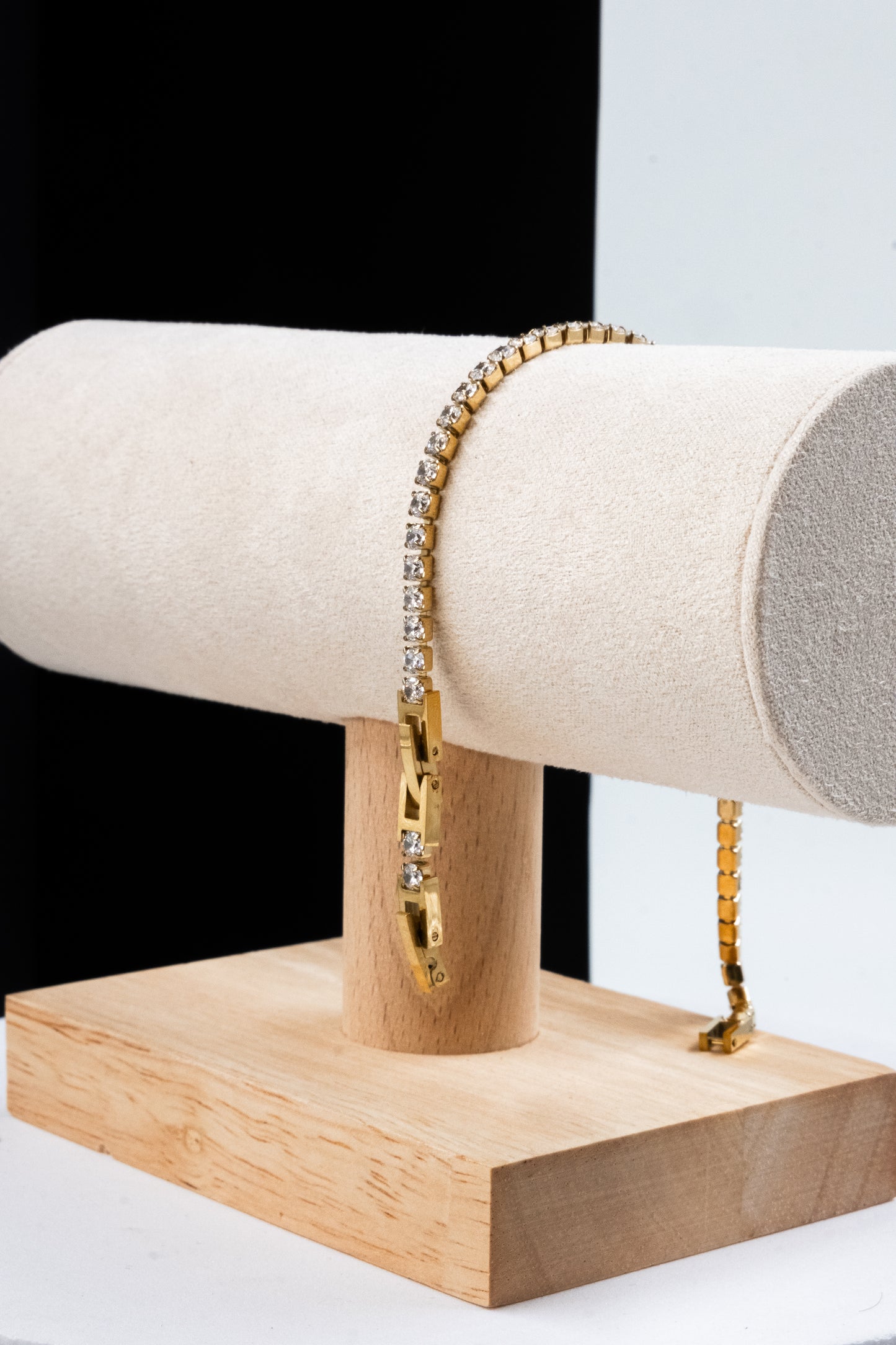 BRACCIALE TENNIS ORO & BIANCO