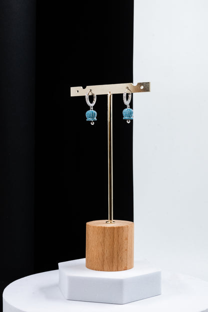 ORECCHINI CAMPANELLA ARGENTO & AZZURRO