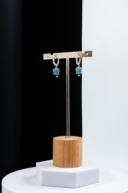 ORECCHINI CAMPANELLA ARGENTO & AZZURRO