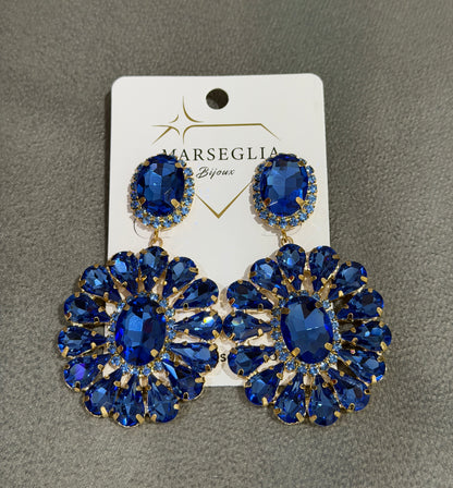 ORECCHINI CLIP FASHION BLU