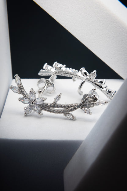 ORECCHINI EAR CUFF FIORE ARGENTO