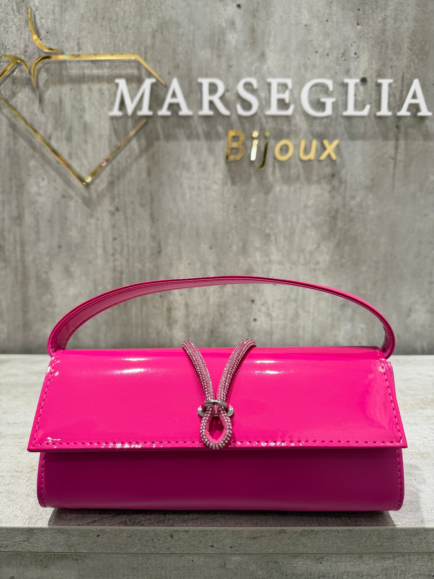 POCHETTE BIMATERIALE FUCSIA