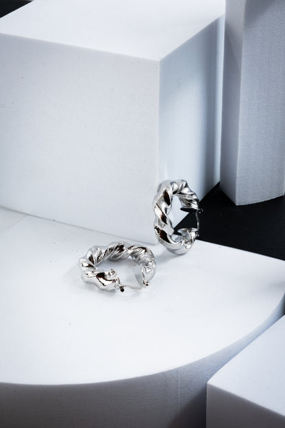 CERCHI TORCHON ARGENTO 30 mm