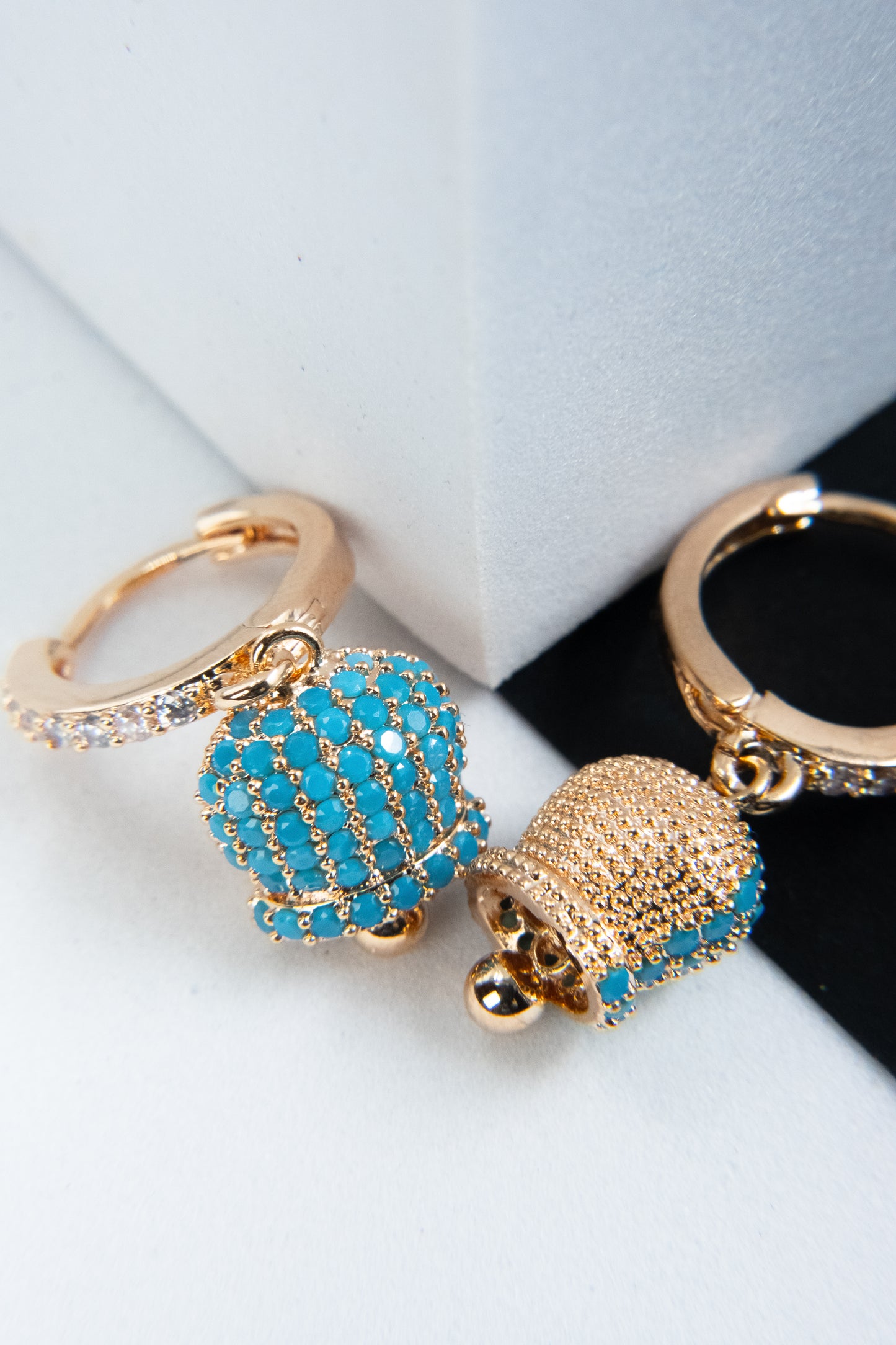 ORECCHINI CAMPANELLA ORO & AZZURRO