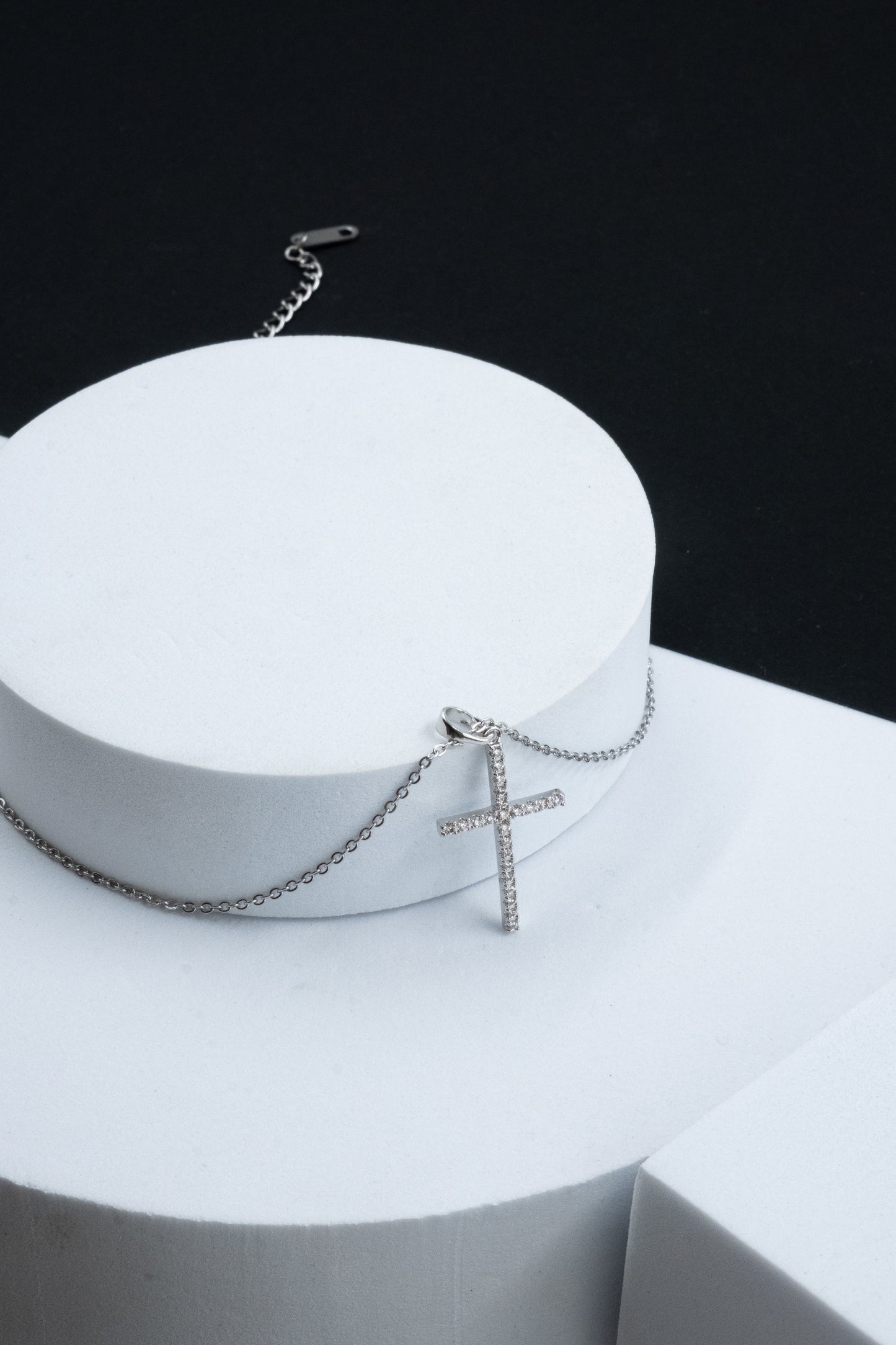 COLLANA CROCE ARGENTO 2,5 CM