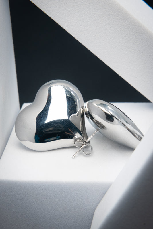 ORECCHINI CUORE ARGENTO 2,5 CM